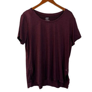 Avia Maroon Short Sleeve Athletic T Shirt Plus Size XXL Round Neckline Pullover